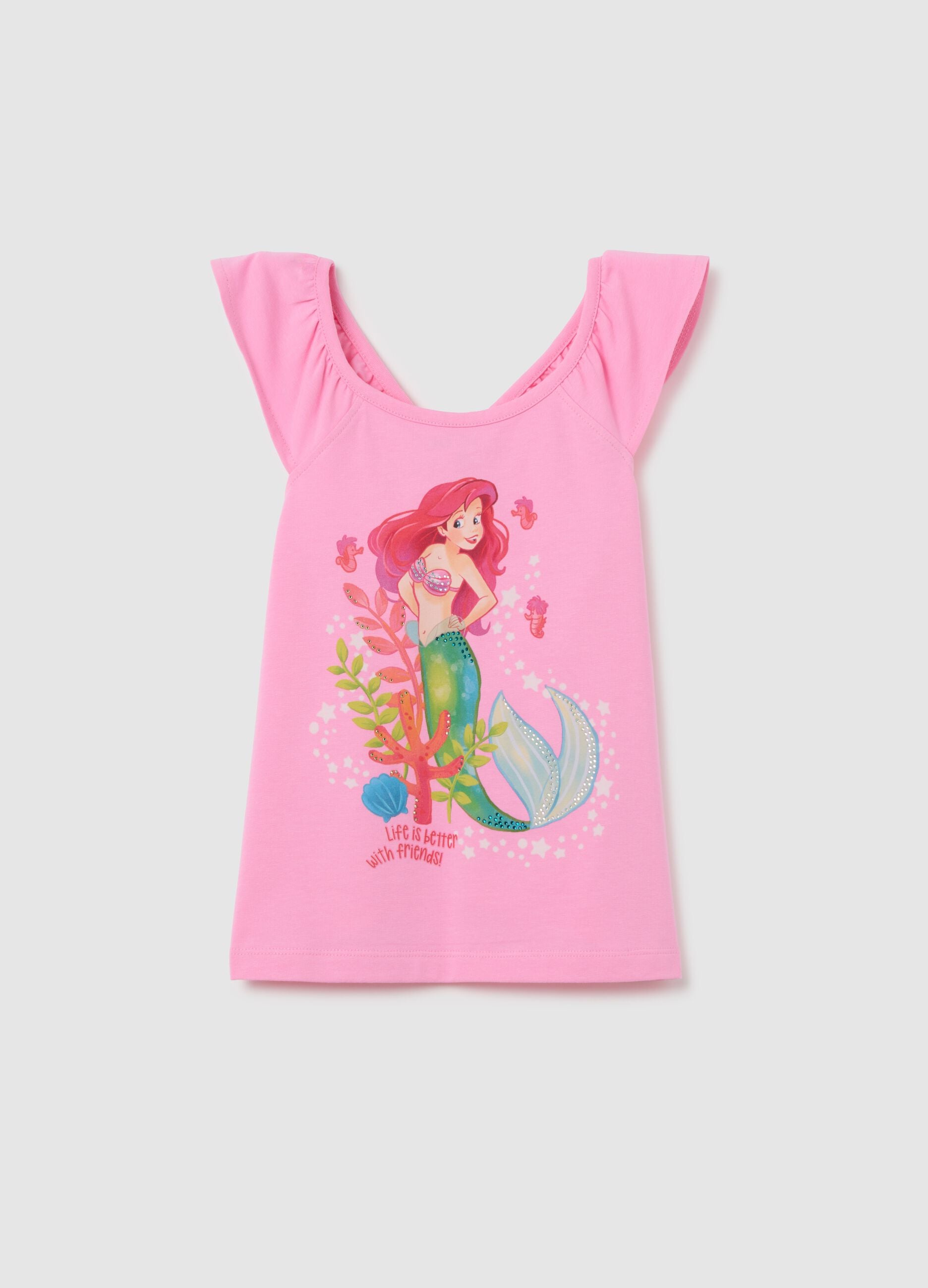 Girls' stretch cotton pink top with regular fit