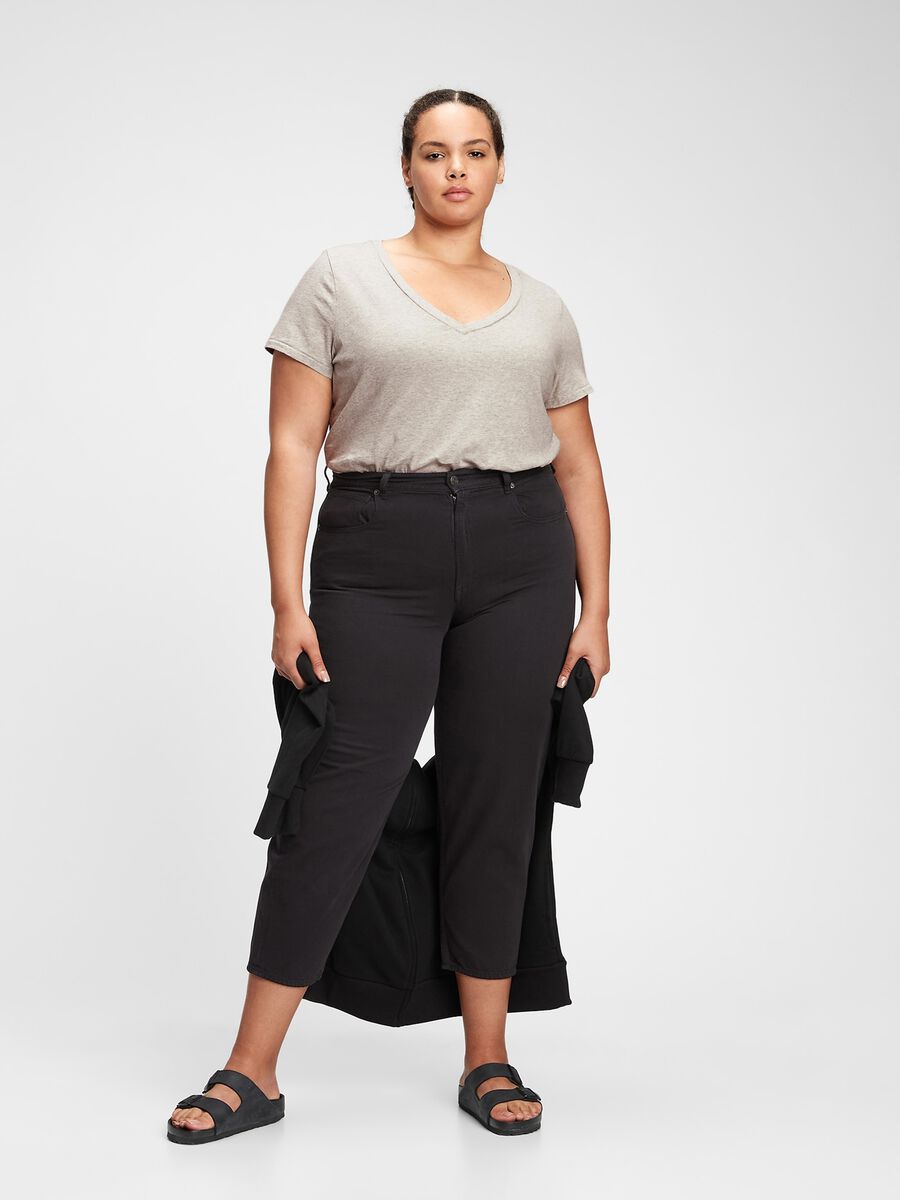 M&eacute;lange T-shirt with V neck_3