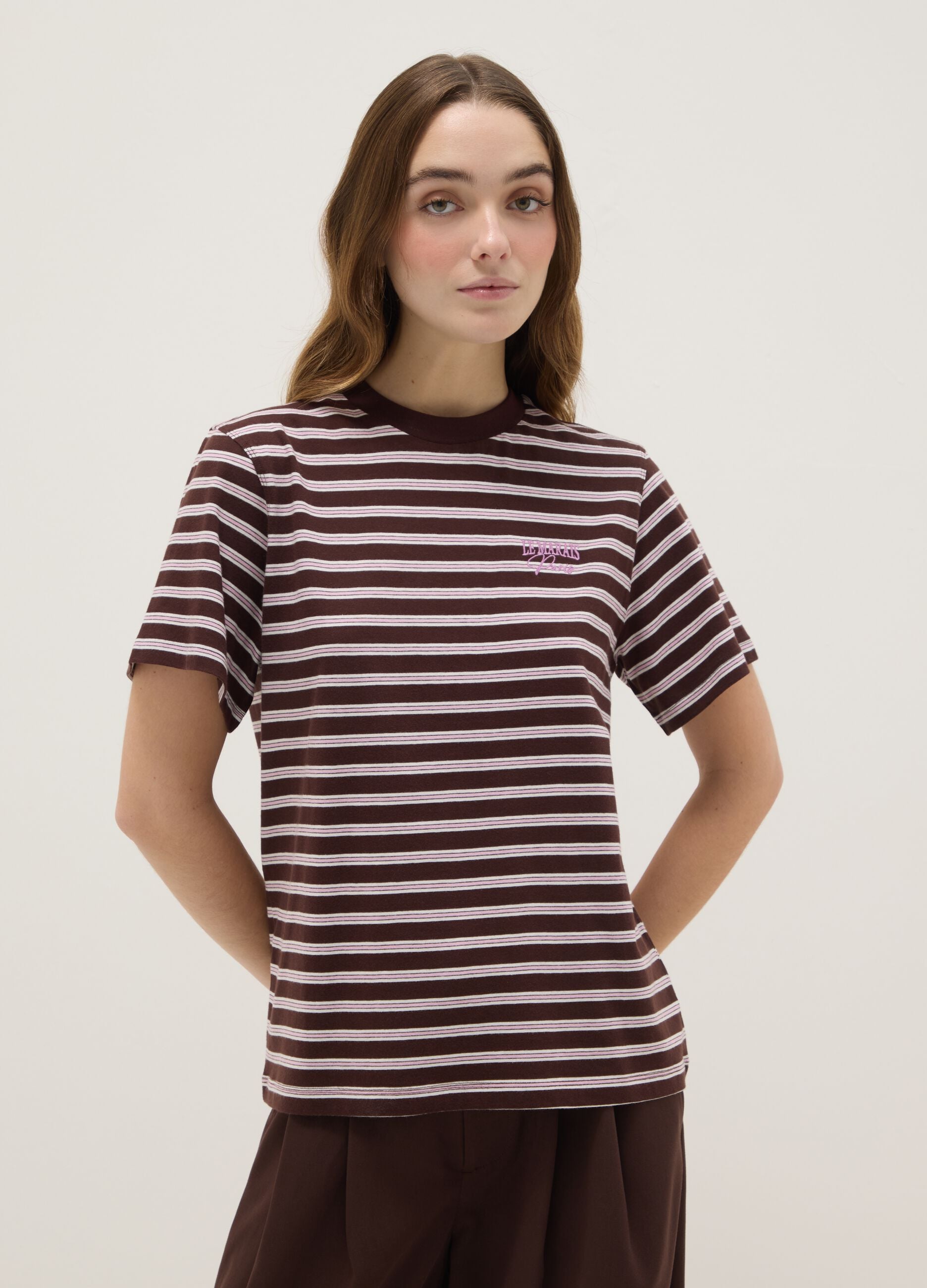 Multicolour Striped Pure Cotton Regular Fit T-shirt