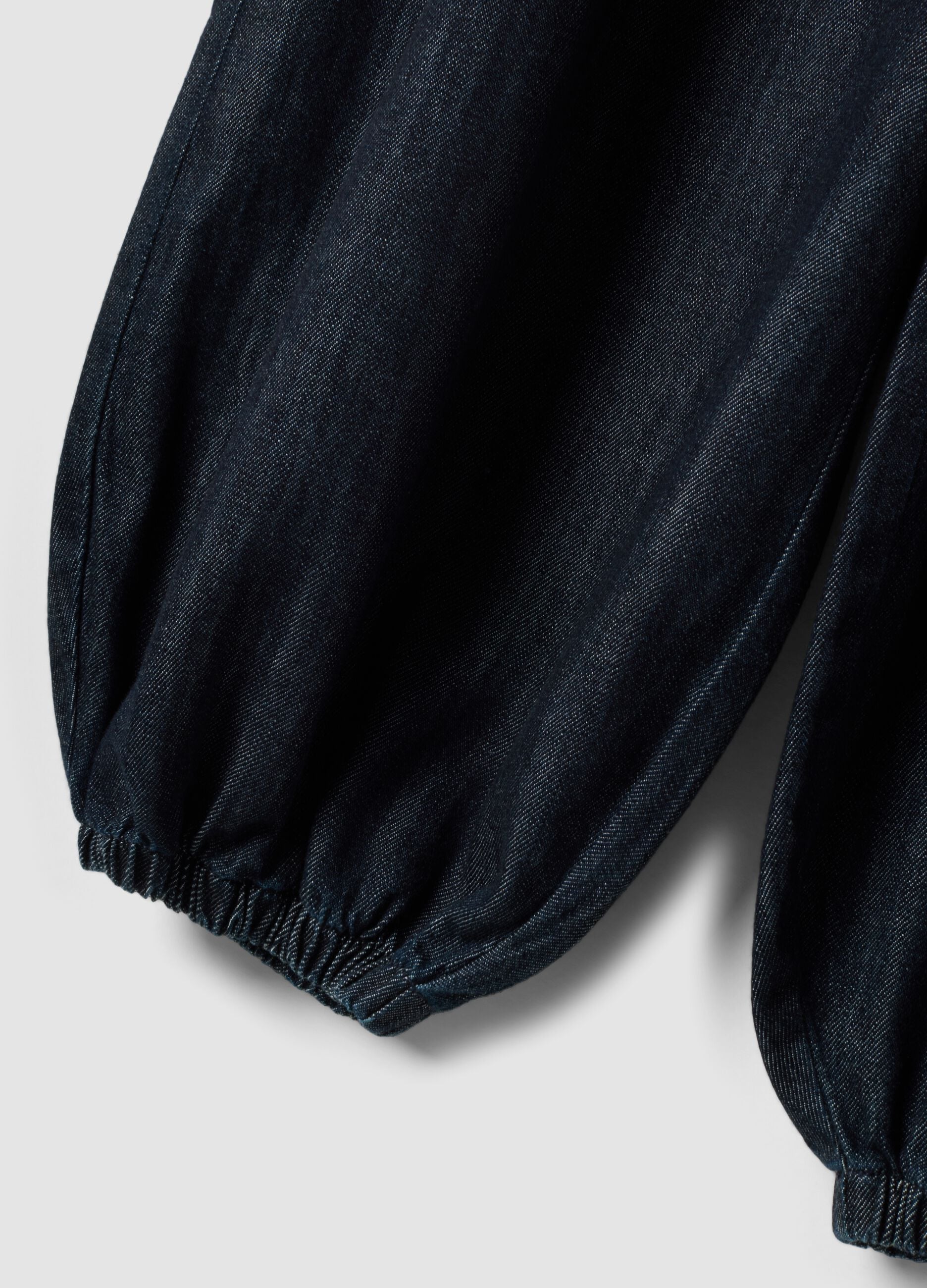 Blue pure cotton balloon-fit denim jeans