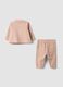 Completo rosa in puro cotone organico a maniche lunghe per neonata_1