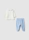 Baby set in white and blue cotton blend_1