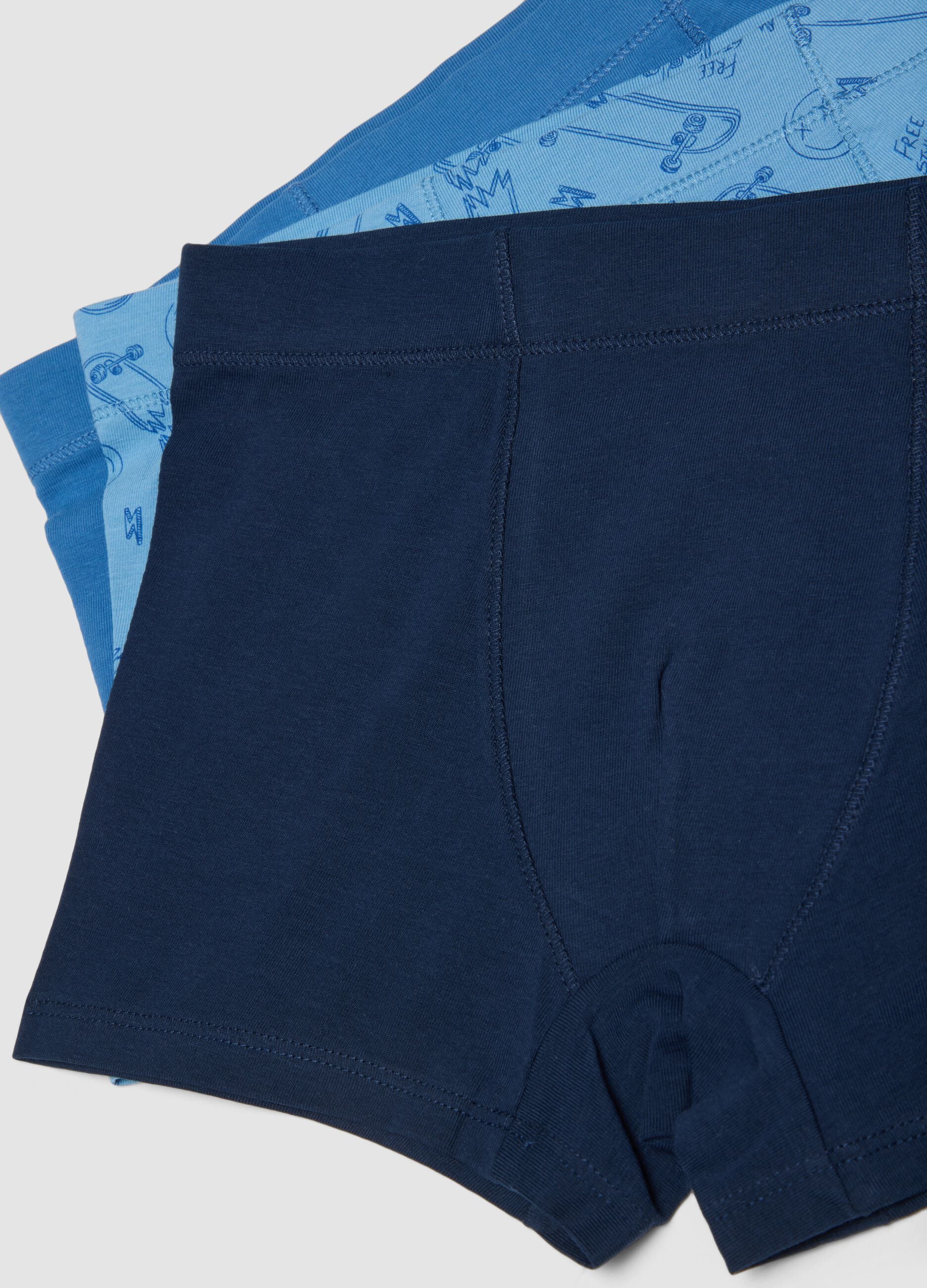 Multipack di cinque boxer midi multicolor in cotone organico elasticizzato
