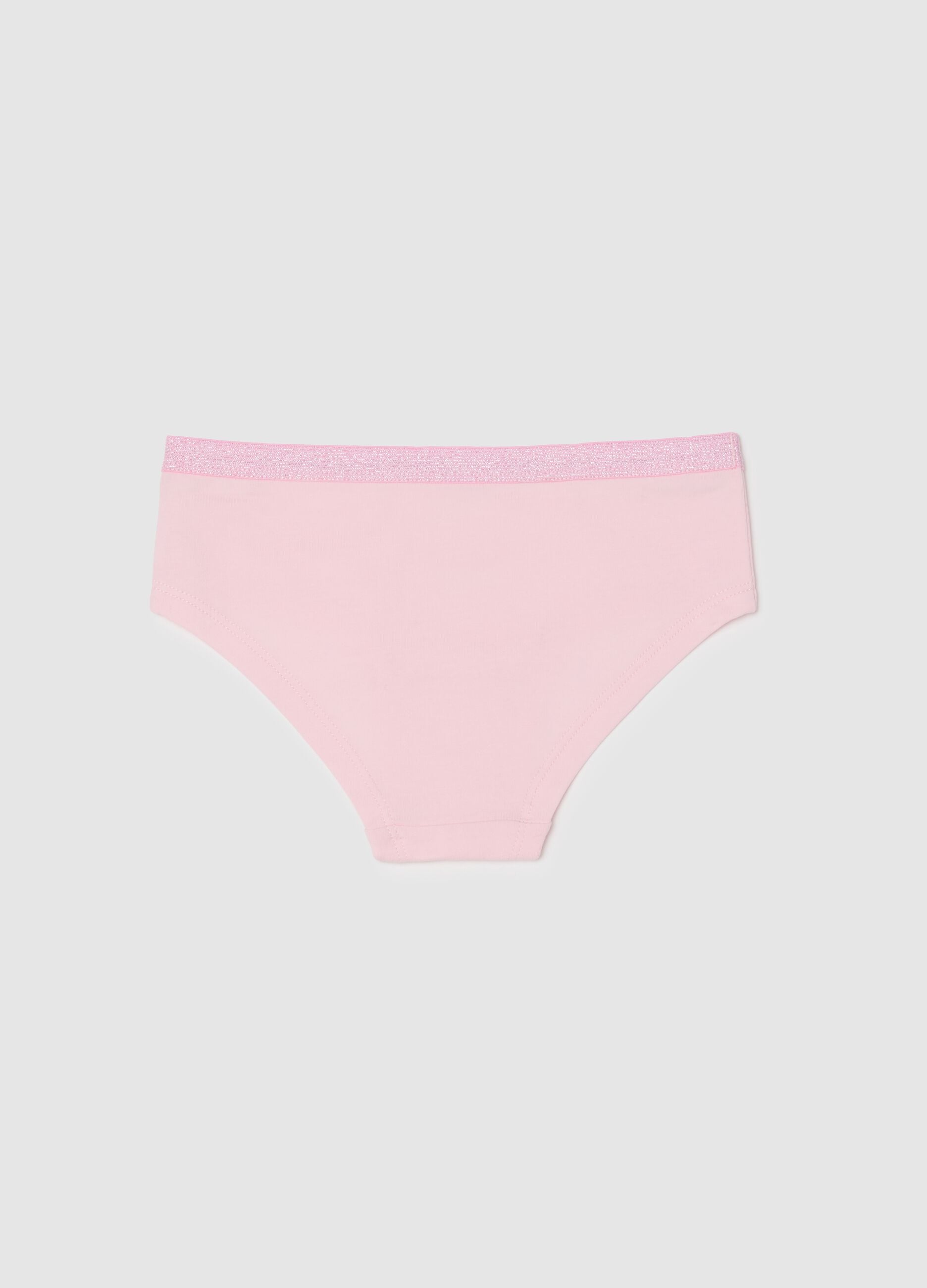 Pink Stretch Cotton Panties for Girls
