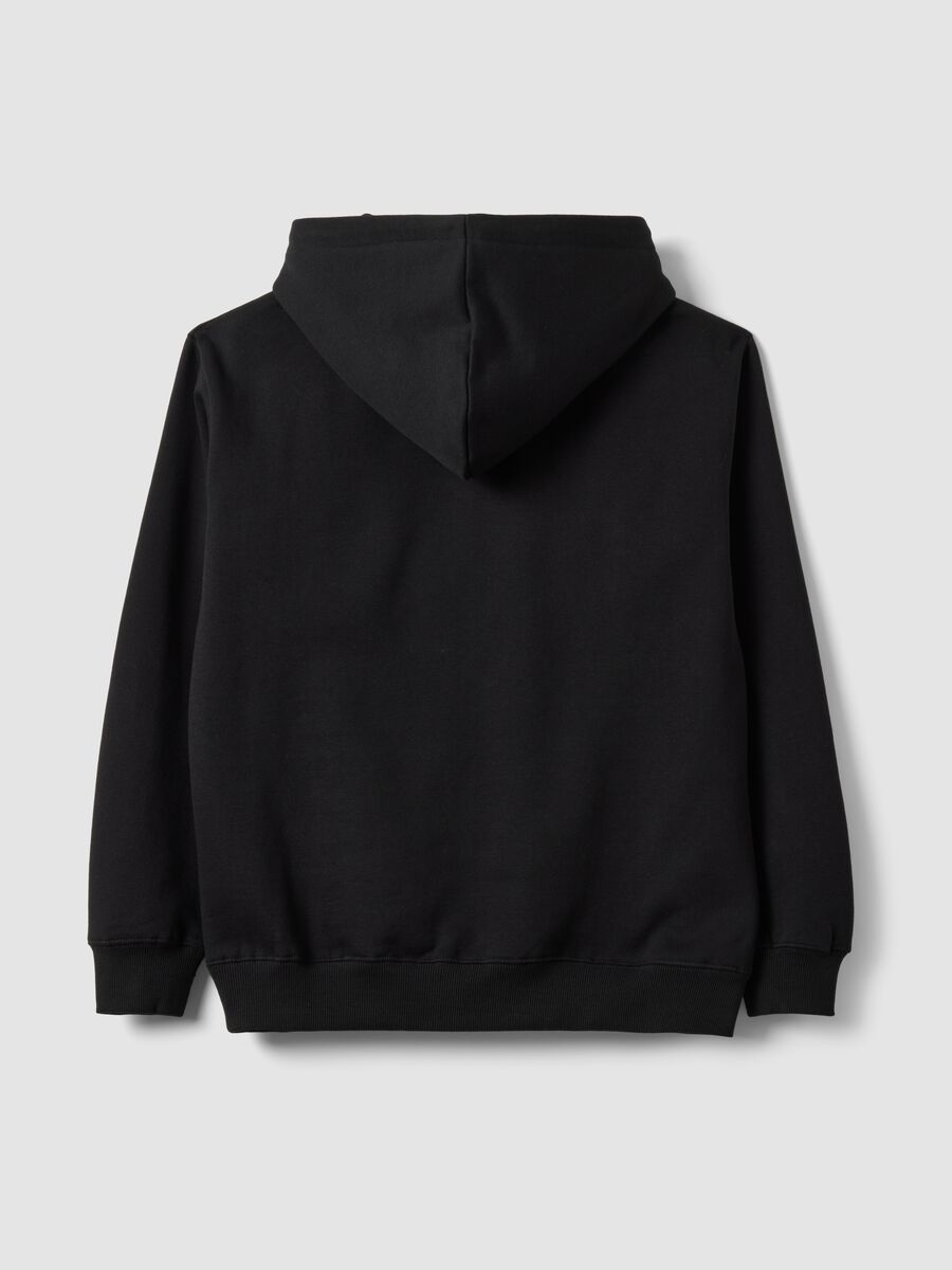 Black cotton-blend hoodie with Rolling Stones print_2