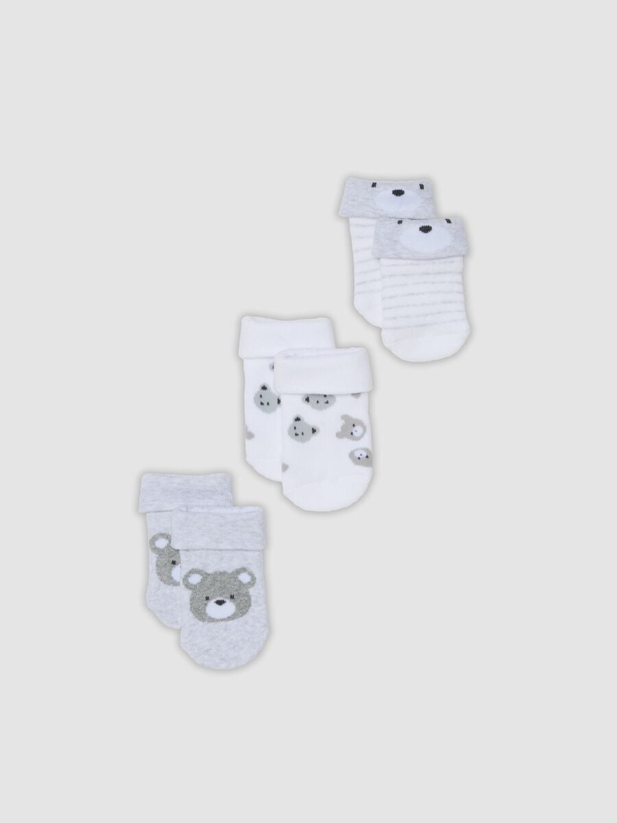 3-pack of multicoloured short baby socks in organic cotton blend_0