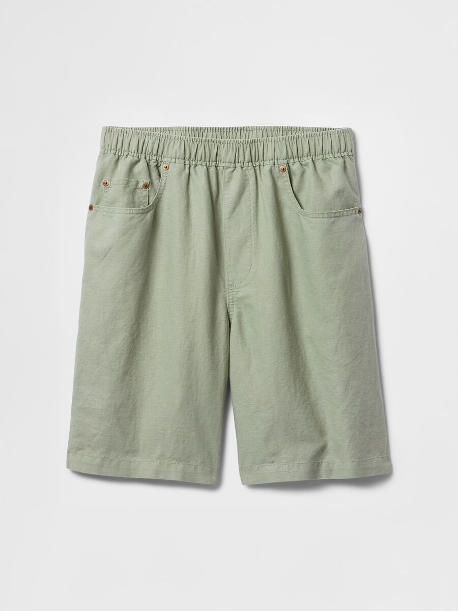 Green Linen and Cotton Shorts by Gap_0