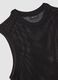 Black pure cotton mesh sleeveless top, oversized fit_6