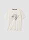 White pure cotton crew-neck T-shirt with PlayStation print_0