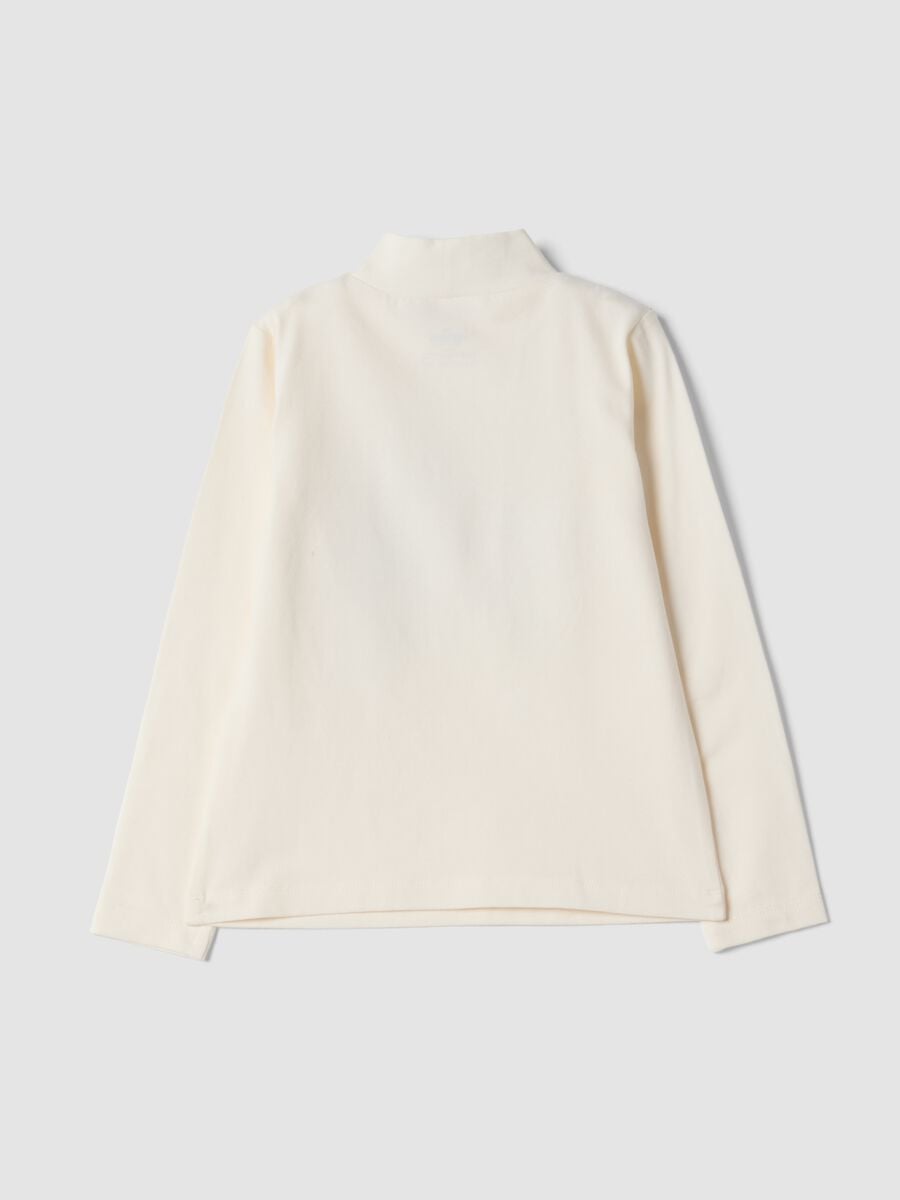 White stretch cotton Minnie print top_1