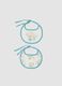 Twin pack of multicolour newborn bibs in pure cotton with ties_0