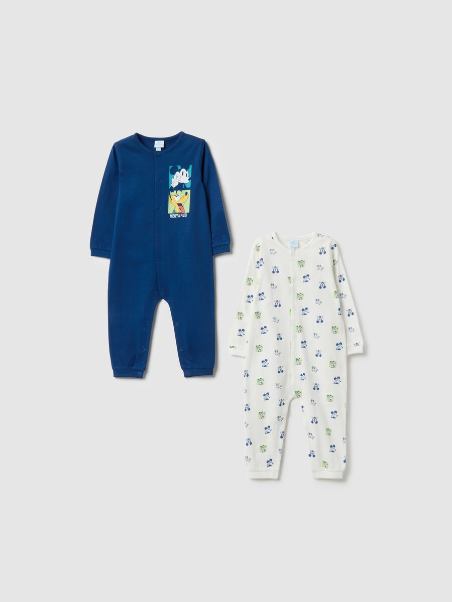 Two-pack long sleeve multicolour cotton bodysuits for babies_0