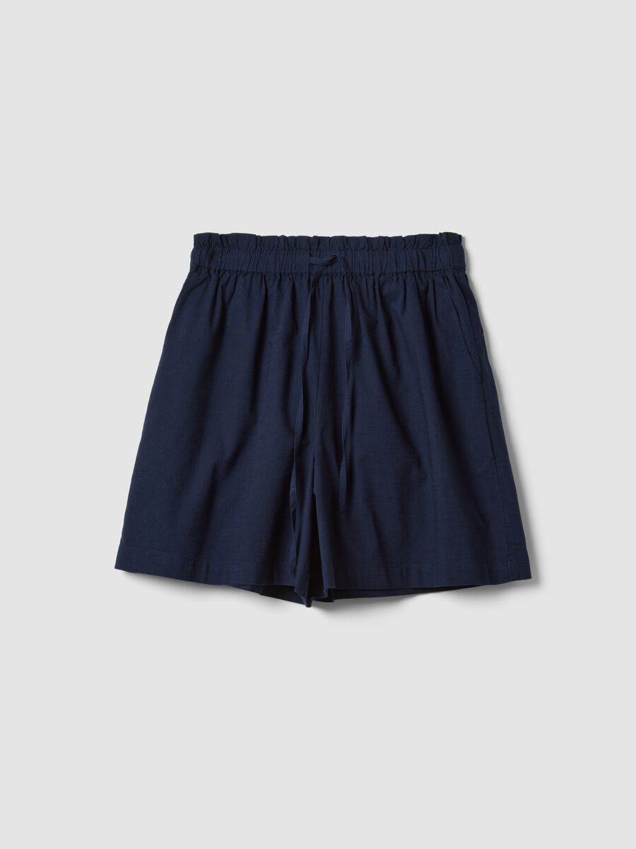 Shorts in puro cotone blu regular fit_4
