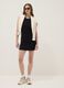 Black stretch cotton mini dress_2
