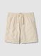 Beige chino Bermuda shorts in pure cotton with elasticated waist_4