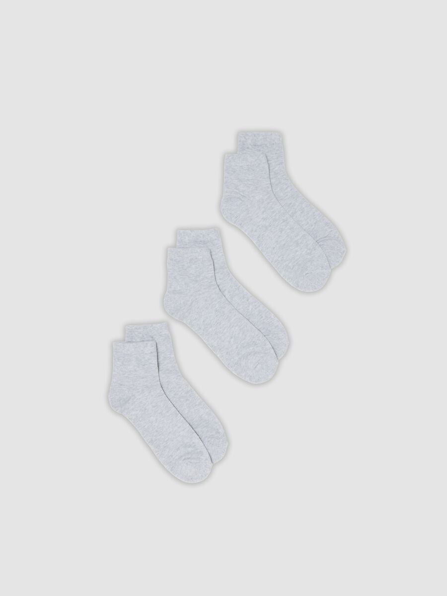 3-pack of grey organic cotton ankle sports socks_0