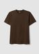 Brown regular fit pure cotton short sleeve T-shirt_4