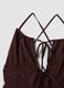 Brown pure cotton mini dress with thin straps, regular fit_5