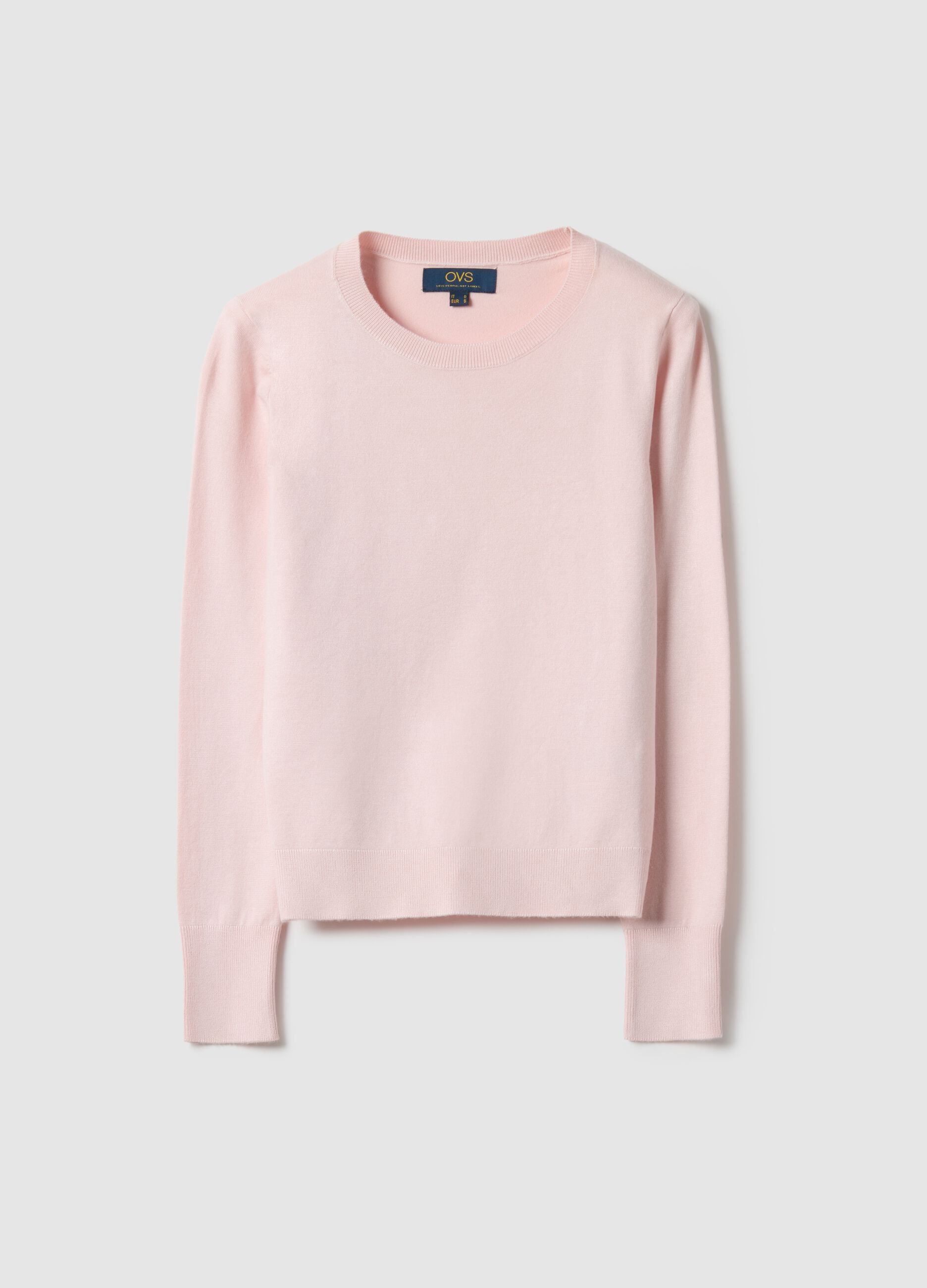 Pink crew-neck sweater regular fit