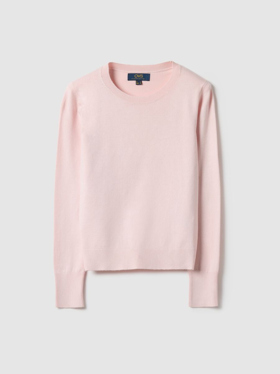 Pink crew-neck sweater regular fit_4