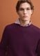 Purple ribbed cotton-blend crew-neck jumper, regular fit_0