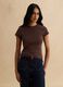 Brown fitted stretch cotton T-shirt_2