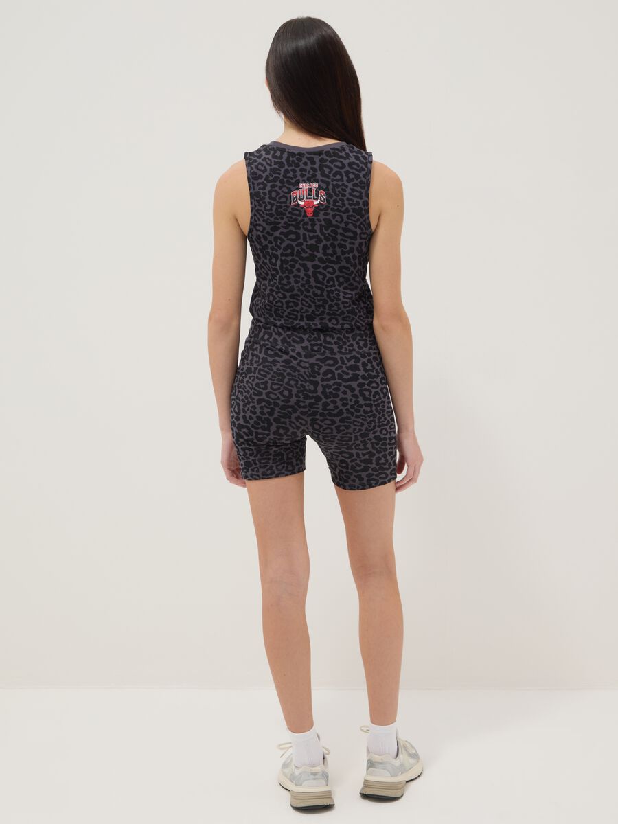Shorts neri in cotone elasticizzato a vita alta_1