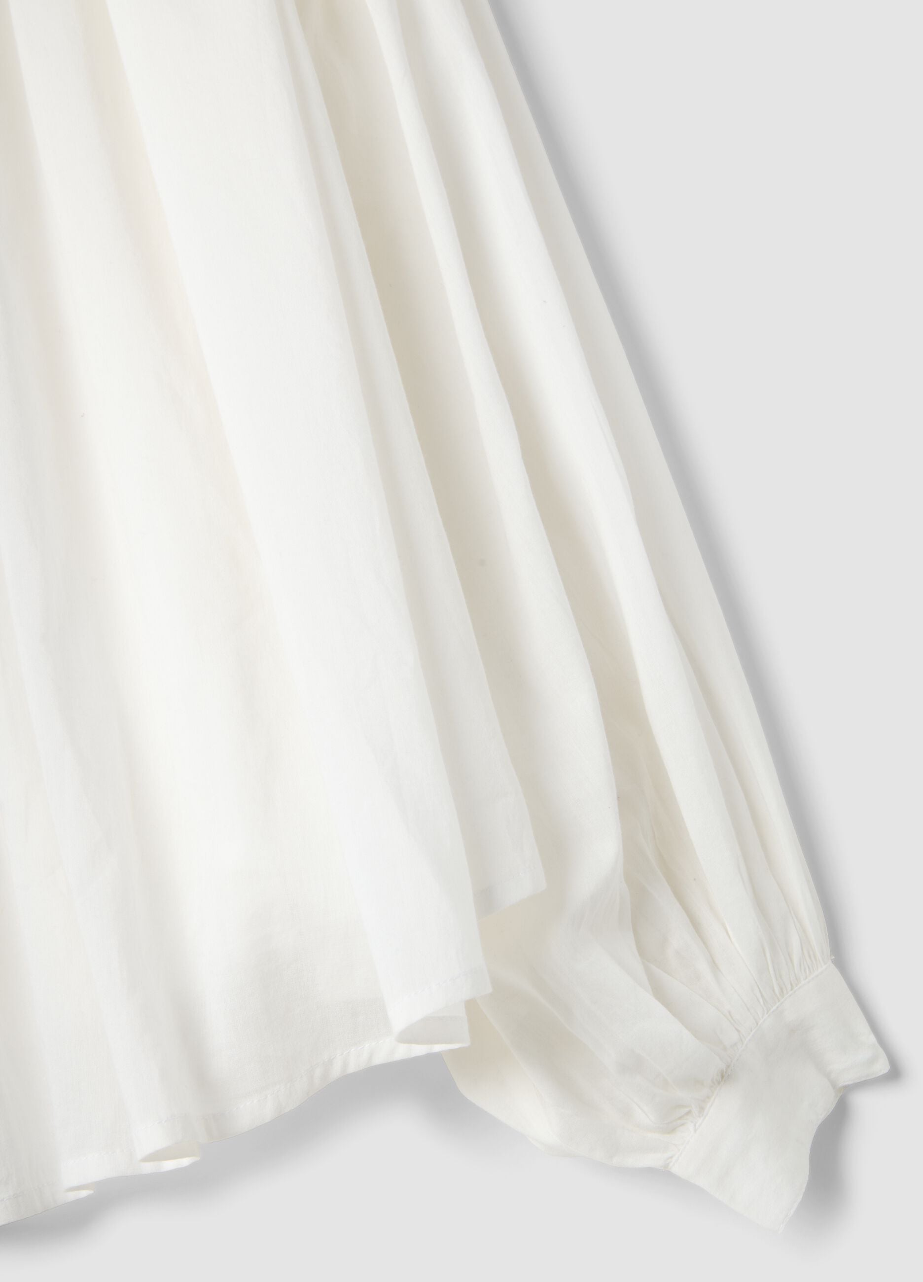 White pure cotton oversized fit blouse with wide sleeves