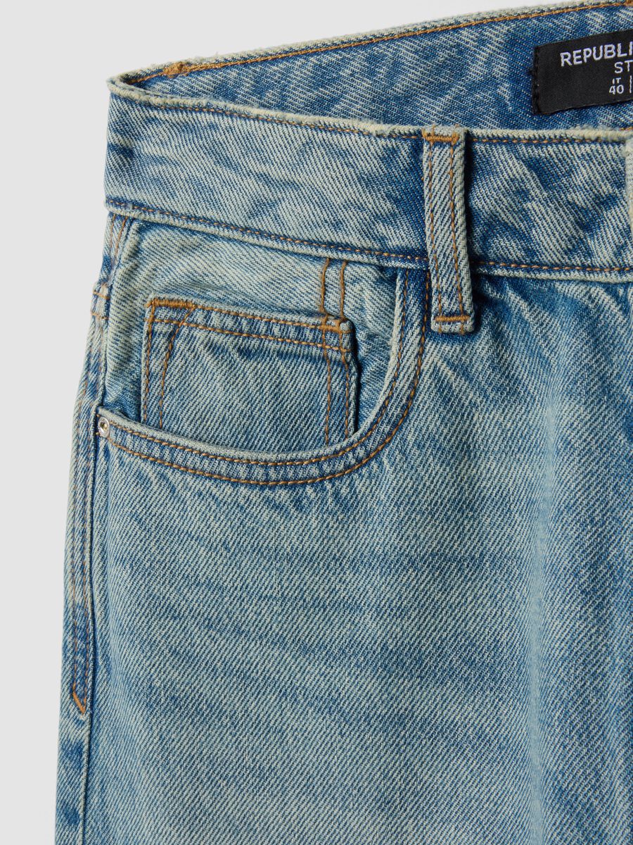 Light blue pure cotton straight-fit jeans_6