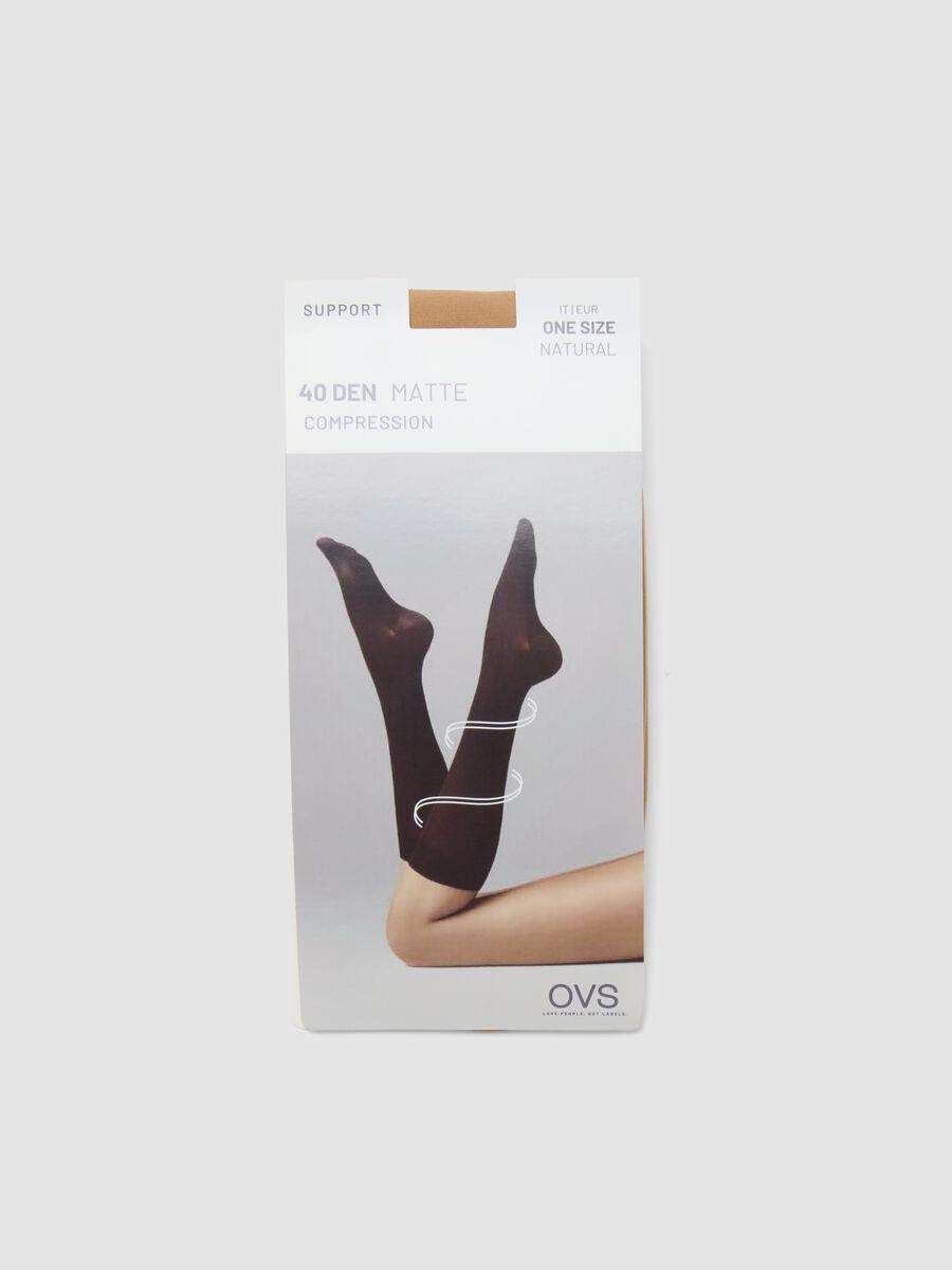 Beige space-saving socks in stretch fabric_0