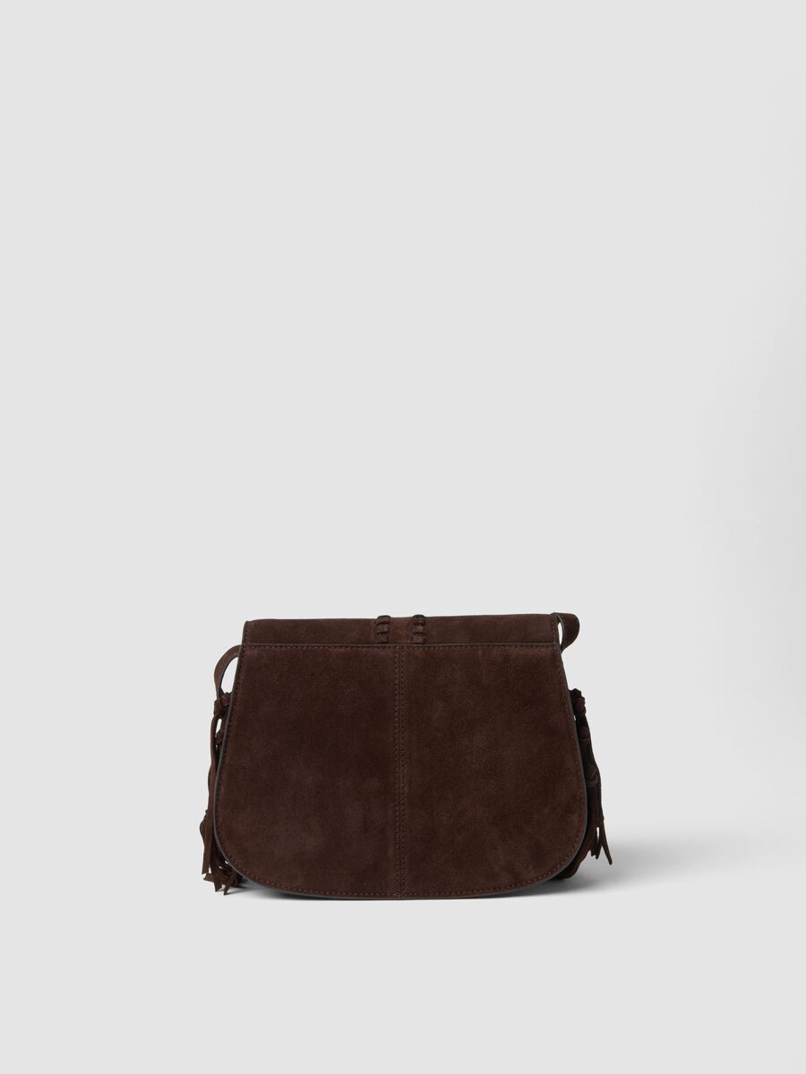 Borsa marrone in vera pelle con frange_2