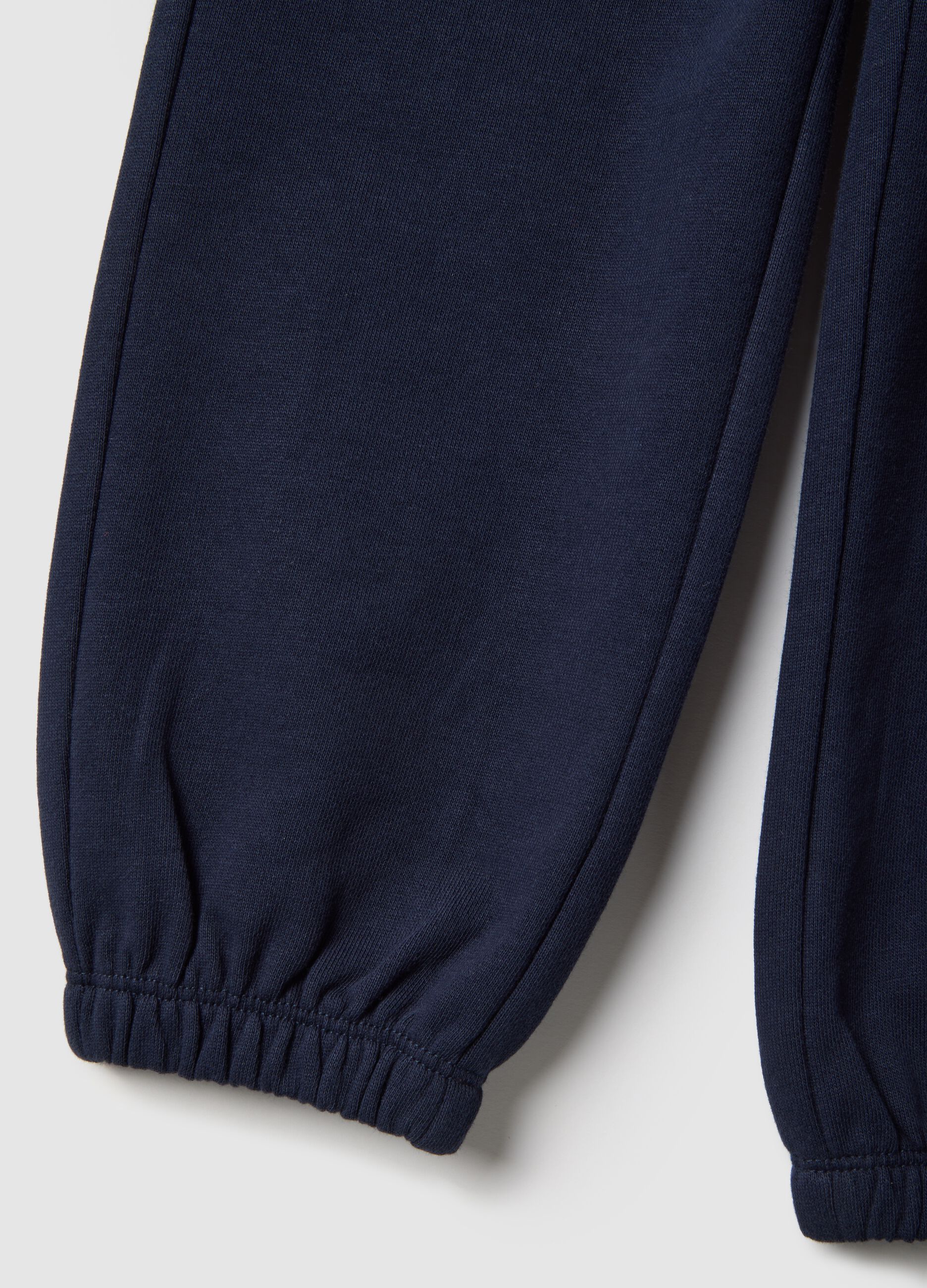 Blue jogger trousers for girls in pure cotton regular fit