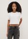 T-shirt in puro cotone bianca da ragazza boxy fit_0