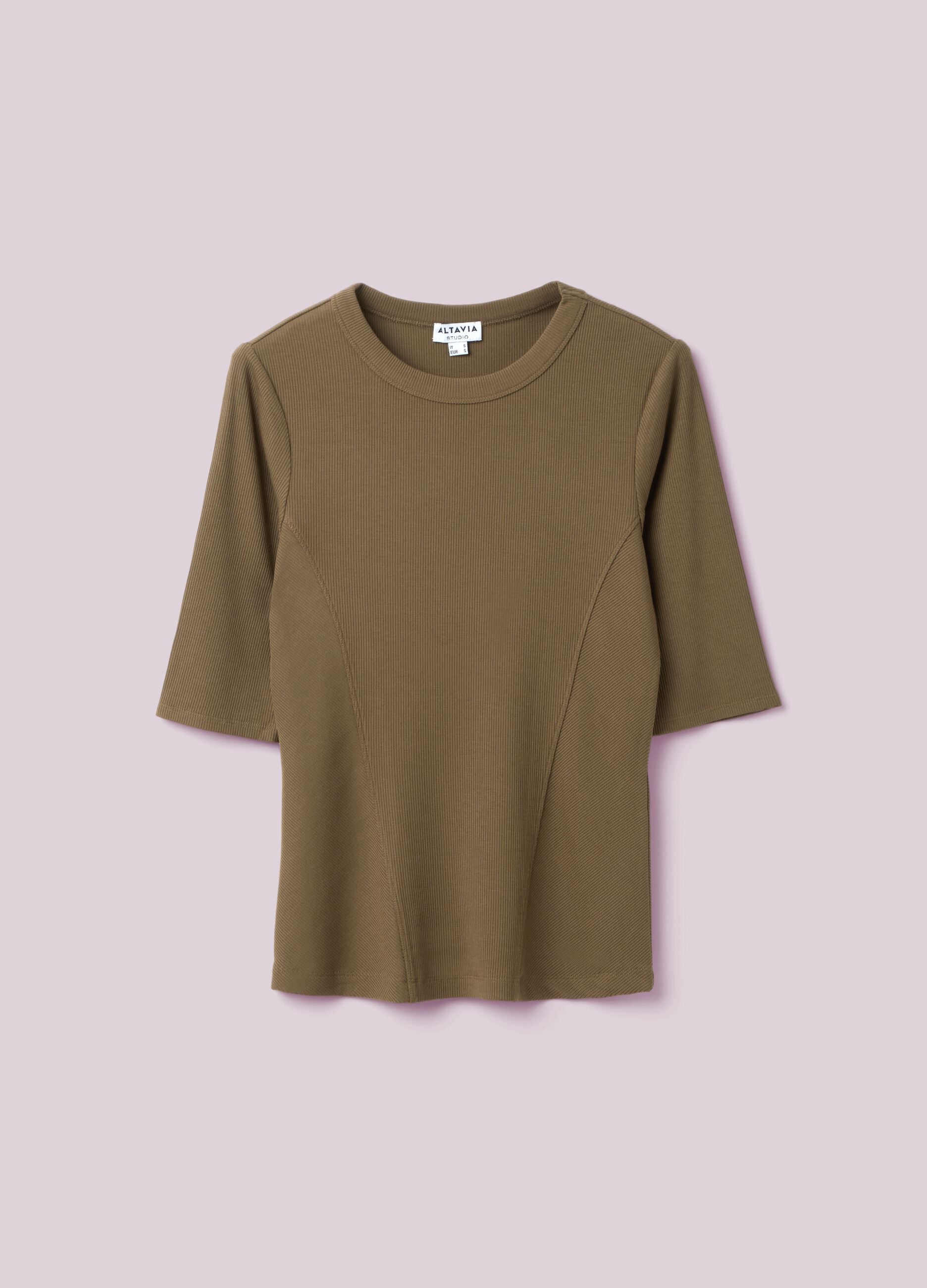Ribbed stretch modal T-shirt ALTAVIA STUDIO