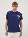 Blue short-sleeve pure cotton regular-fit T-shirt_0