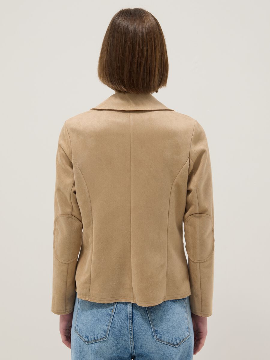Beige Lightweight Regular Fit Jacket with Pockets_3