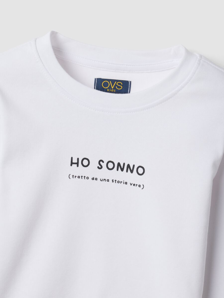 White organic stretch cotton T-shirt with ribbed neckline_4