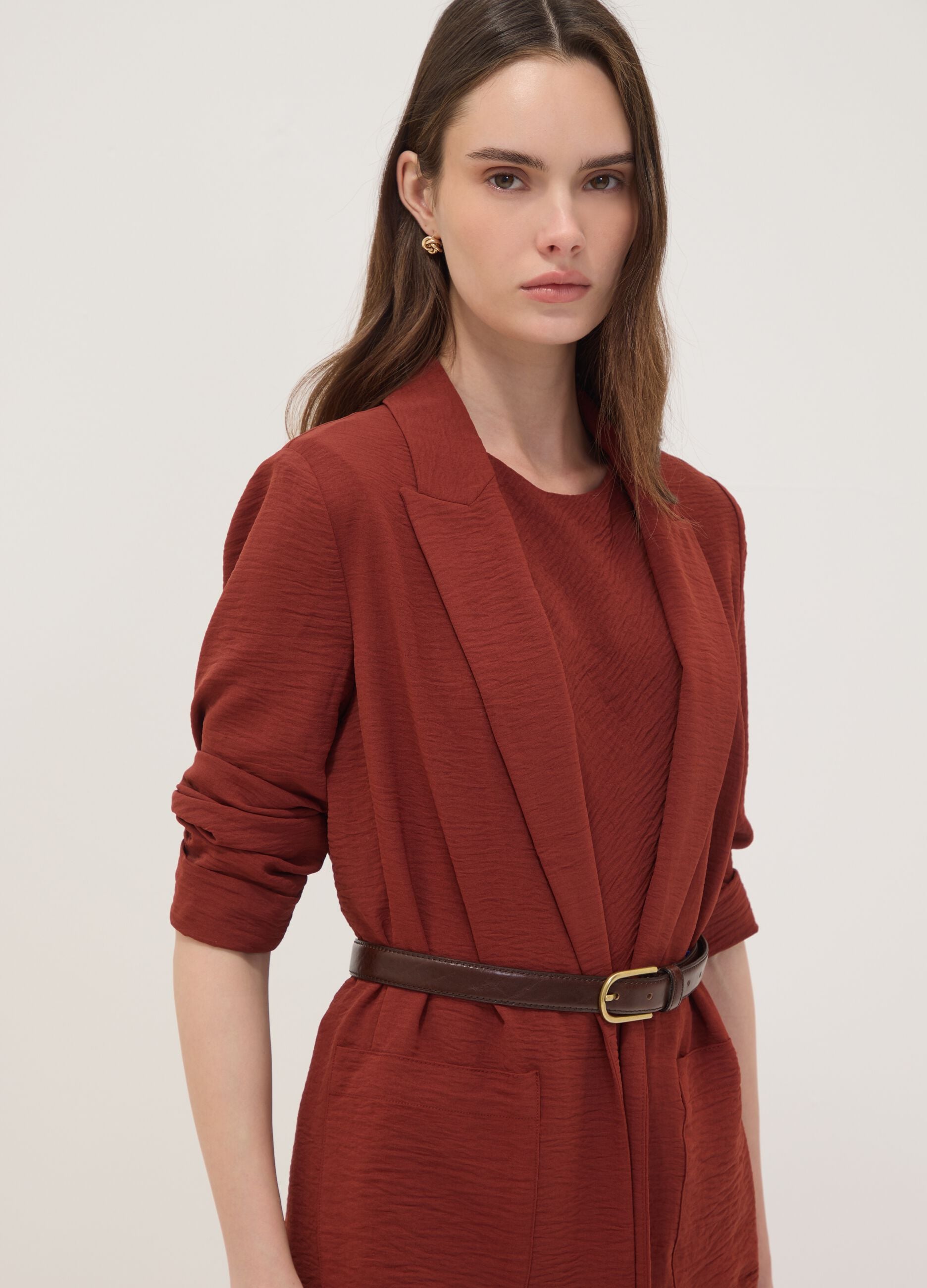 Red regular-fit blazer with classic lapels