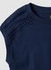 Blue pure cotton T-shirt with perforated inserts_5