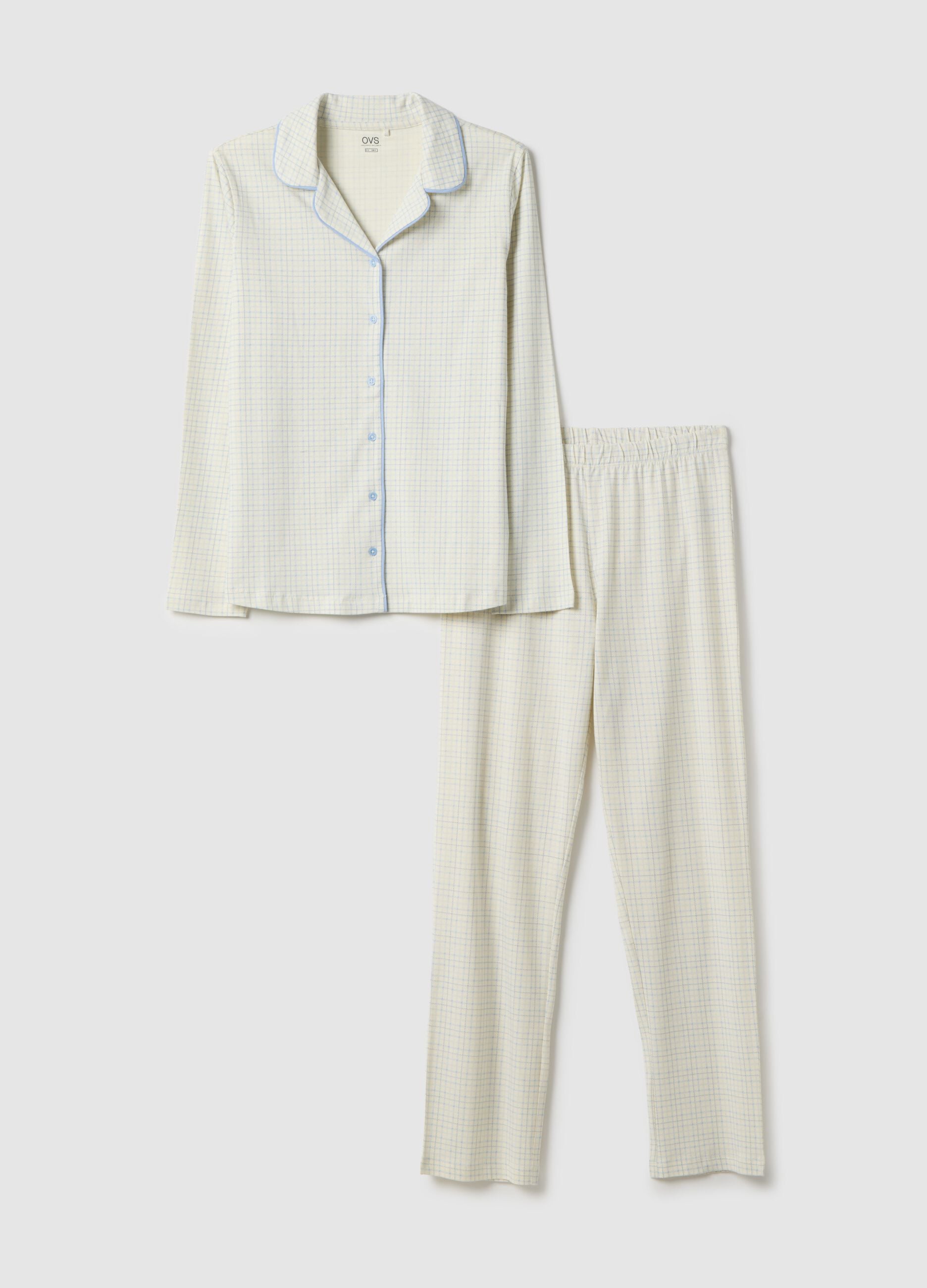 White check pyjamas in pure cotton regular fit