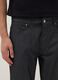 Black stretch cotton regular fit trousers with five pockets_3