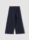 Blue pure cotton wide-leg trousers_1