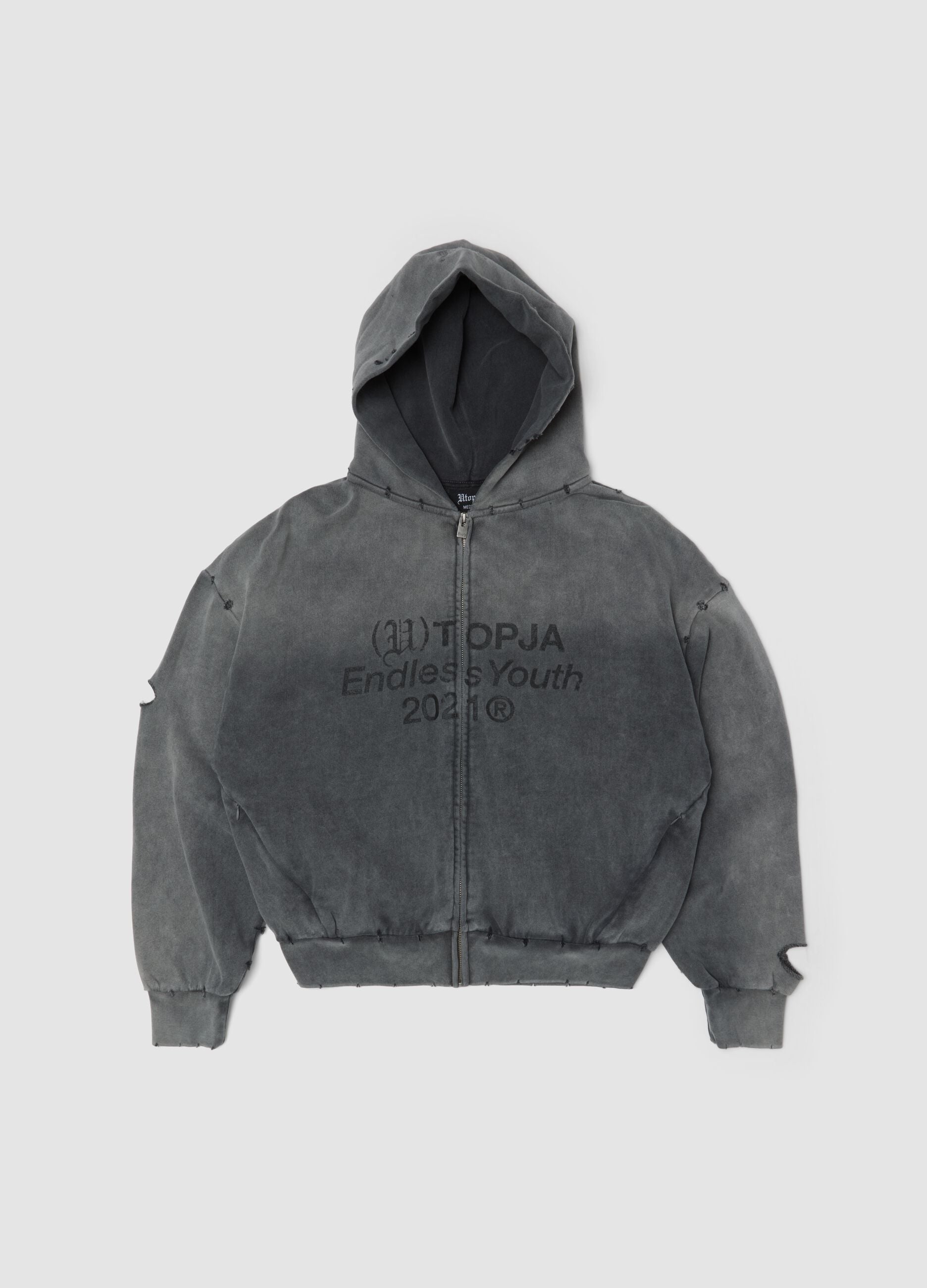 Full-Zip Hoodie Sunfaded Grey