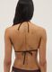 Brown triangle bikini top in stretch fabric_2