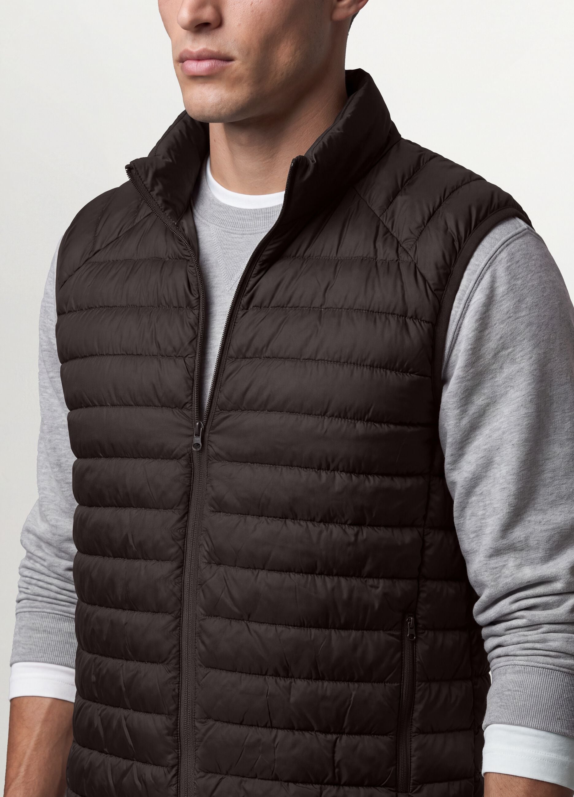 Brown Ultralight Padded Gilet with Zip