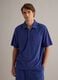 Blue short-sleeved cotton-blend polo shirt_3