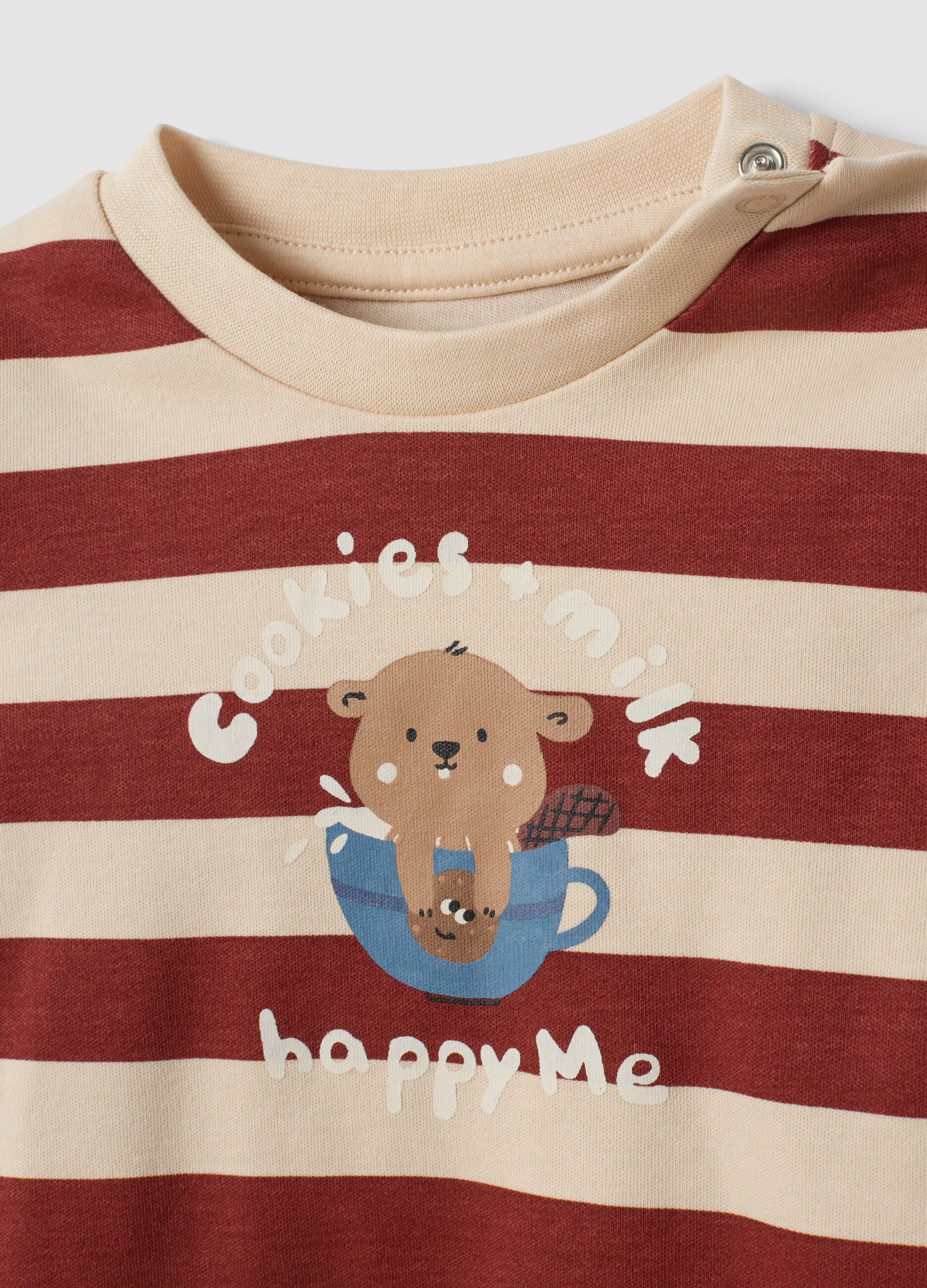 Red organic cotton pyjamas with beaver print
