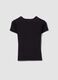 Black fitted short-sleeve stretch organic cotton T-shirt for girls_1