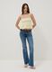 Yellow pure cotton cropped top with thin straps_1