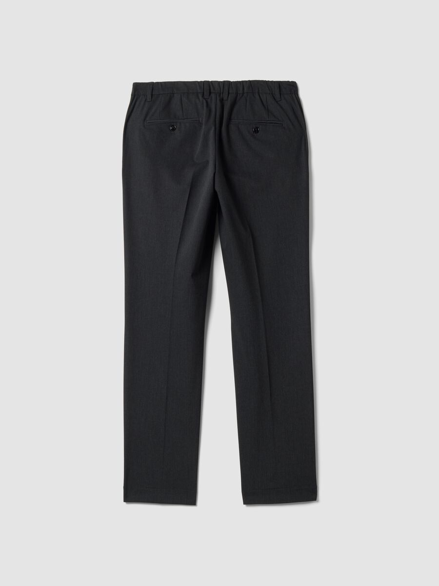 Pantaloni chino grigi in twill di viscosa elasticizzata slim fit_2